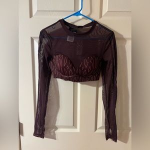 Adidas Ivy Park Monogram Mesh Crop Top